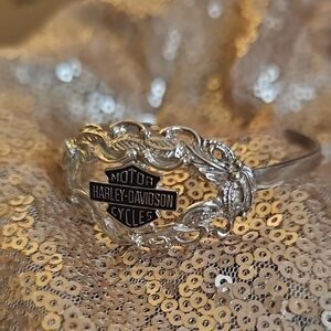 Harley-Davidson Sterling Silver and 10K Vintage Cuff Bracelet🧡🖤🧡🖤🧡🖤